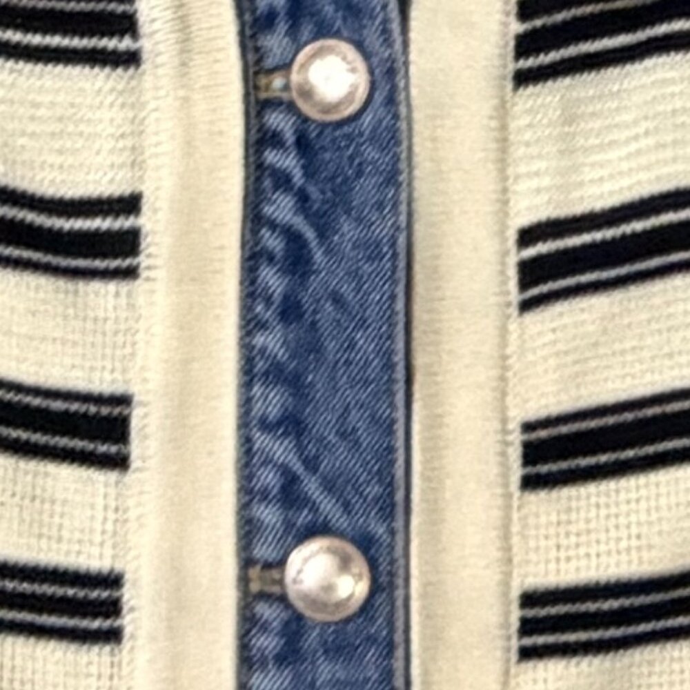 Democracy Striped Mixed Media Jacket - Size XL - Picture 6 of 10
